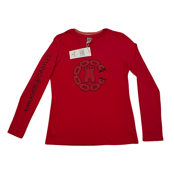 *CROOKS & CASTLES* (RED) ~C-CHAIN~ LONG SLEEVE TEES FOR WOMEN
