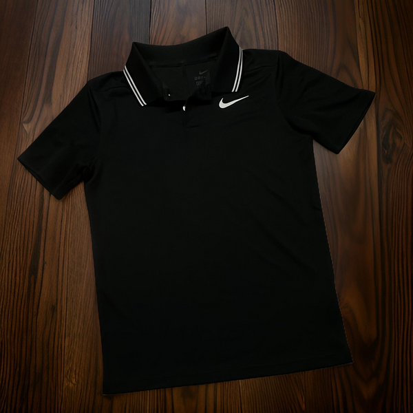 •PRE-LOVED• *Nike* polo golf collar shirt (Black)(Boys Medium)