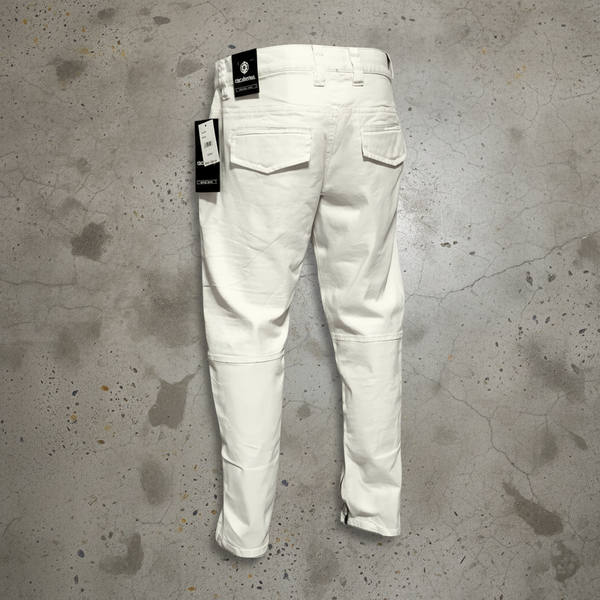 *AKADEMIKS* (WHITE) ~SLIM STRETCH~ RIBBED DENIM (34” X 32”)