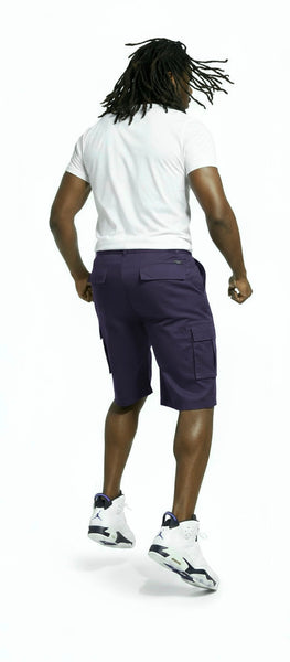 *BROOKLYN XPRESS* (PURPLE) ~BELTED~ •CARGO SHORTS FOR MEN•