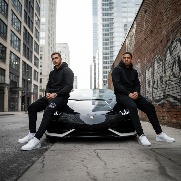 *CROOKS & CASTLES* (BLACK) ~CHAMPAGNE VANDA~ JOGGER SWEATPANTS