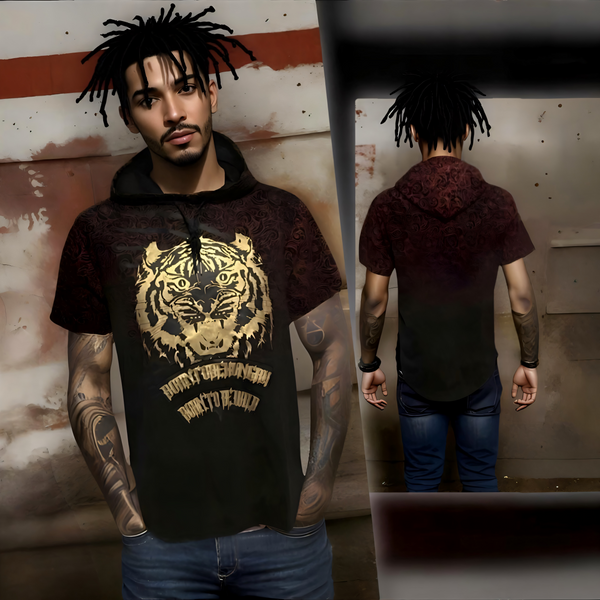 ^M-SOCIETY^ ~BORN TO BE WILD~ FANCY SHORT SLEEVE HOODED T-SHIRTS