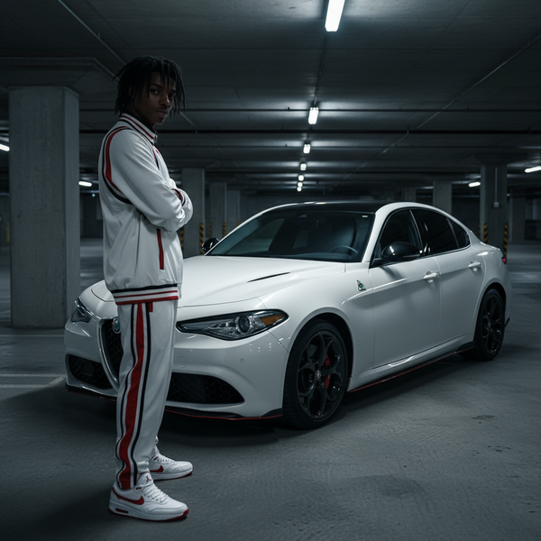 •UCXX• (WHITE-MULTI) ZIP UP TRACKSUITS (ACTIVEWEAR)