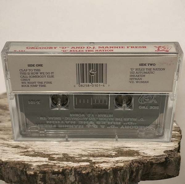 •GREGORY “D” AND D.J. MANNIE FRESH - “D” RULES THE NATION• ~1989 OG PRESSING~ (HTF CASSETTE TAPE)