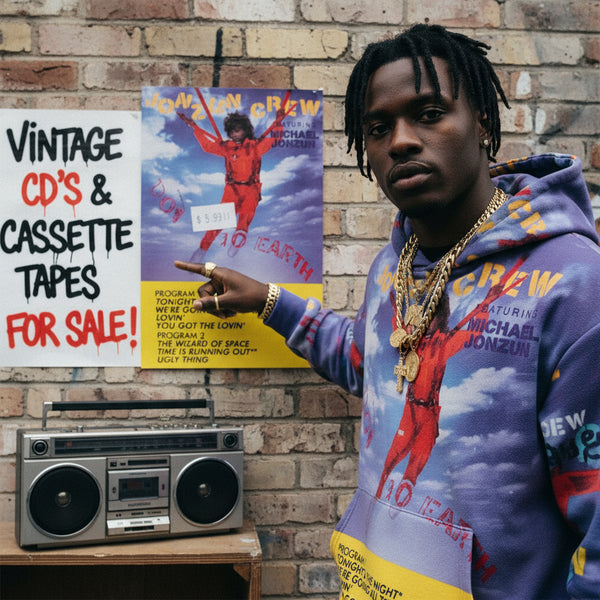 •JONZUN CREW FEATURING MICHAEL JONZUN ~ DOWN TO EARTH• ~1984 OG SEALED PRESSING~ (CASSETTE TAPE)