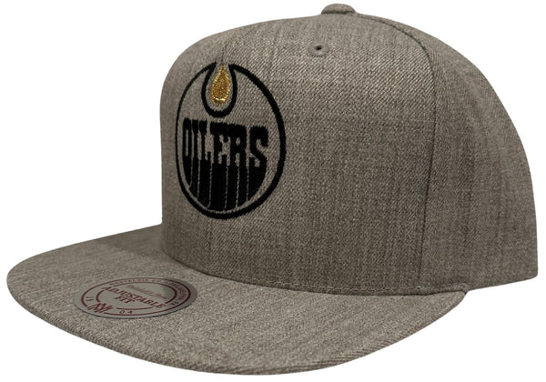 *Edmonton Oilers* (Grey) snapback hats by Mitchell & Ness