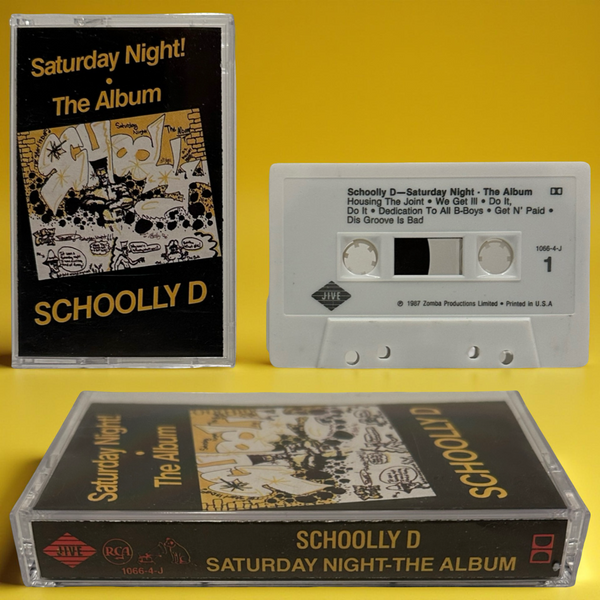 •SCHOOLLY D - SATURDAY NIGHT - THE ALBUM• ~1987 OG PRESSING~ (CASSETTE TAPE)