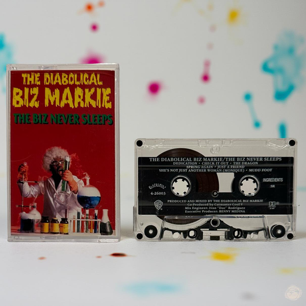 •THE DIABOLICAL BIZ MARKIE ~ THE BIZ NEVER SLEEPS• ~1989 OG PRESSING~ (CASSETTE TAPE) (2)