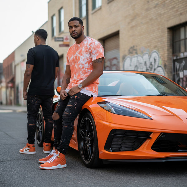 *SWITCH* (ORANGE PAINT SPLASH) *CUT-UP* FANCY TEE