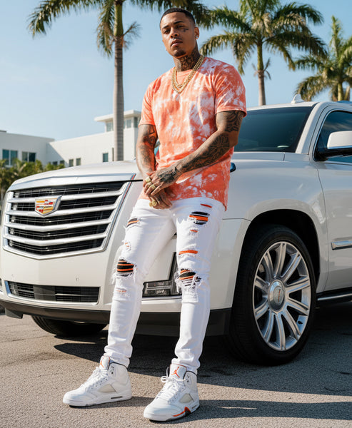 *SWITCH* (ORANGE PAINT SPLASH) *CUT-UP* FANCY TEE