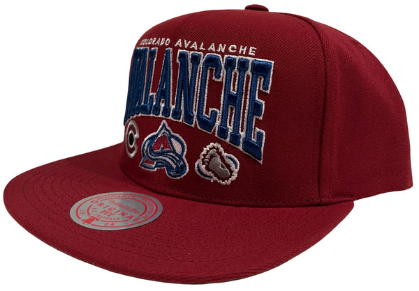 *Colorado Avalanche* snapback hats by Mitchell & Ness