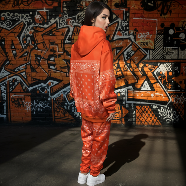 •ECM• ~ORANGE BANDANA~ JOGGER SWEATSUITS (FLEECY SOFT LINED)