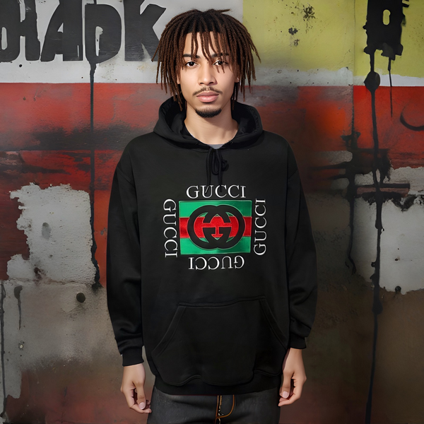^LUXURY^ (BLACK-MULTI) ITALIAN EMBROIDERED PULLOVER HOODIES