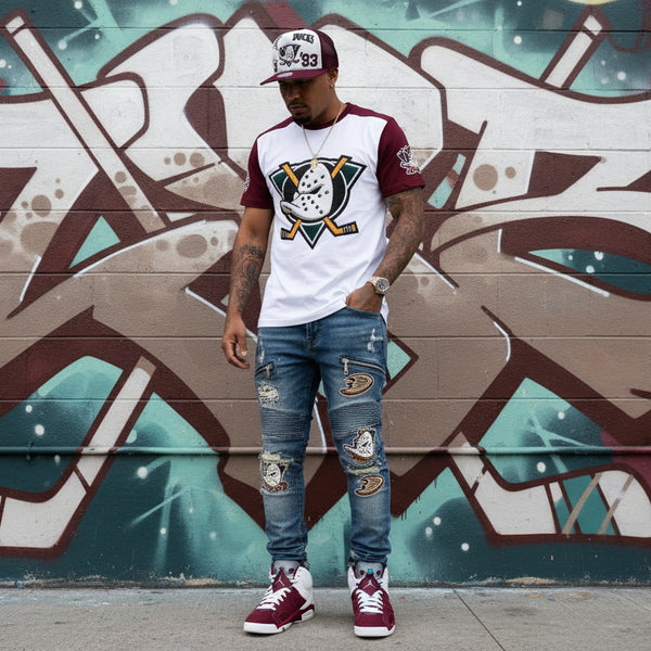 *Anaheim Mighty Ducks* ~Adjustable Fit SnapBack Trucker Mesh Hats by Mitchell & Ness~