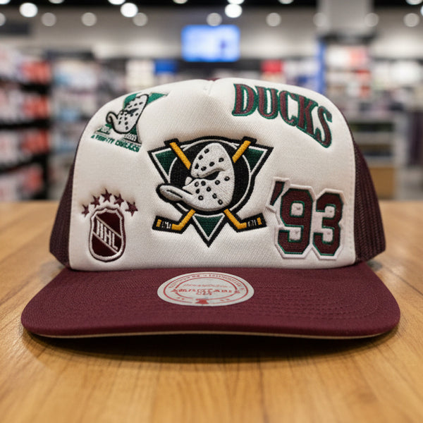 *Anaheim Mighty Ducks* ~Adjustable Fit SnapBack Trucker Mesh Hats by Mitchell & Ness~