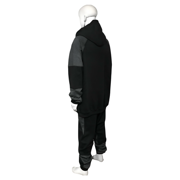 •23• (BLACK-DARK GREY) LUXURY JOGGER SWEATSUITS (CUT & SEW)