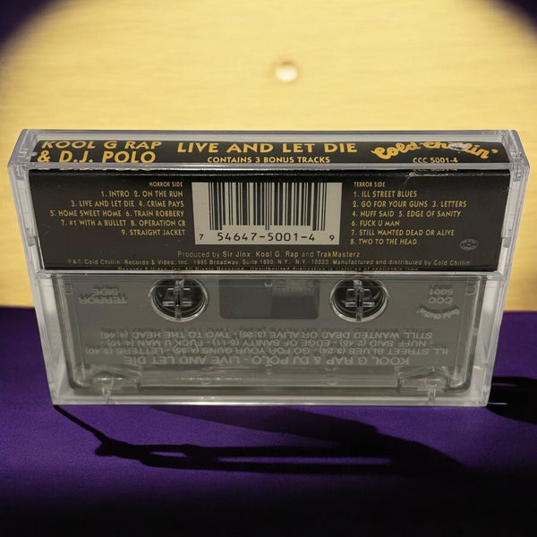 •KOOL G. RAP & D.J. POLO ~ LIVE AND LET DIE• ~1992 OG PRESSING~ (CASSETTE TAPE) (4)