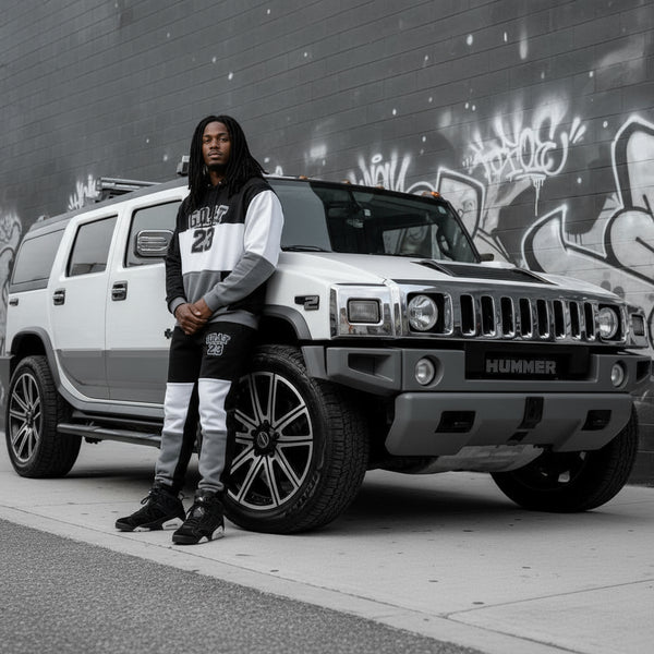 *23 GOAT* (BLACK-GREY) HOODED SWEATSUITS