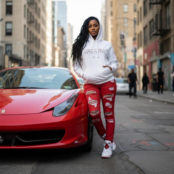 *CROOKS & CASTLES* (WHITE) PULLOVER HOODIES FOR WOMEN