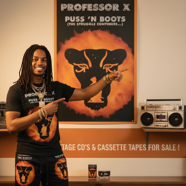 •PROFESSOR X ~ PUSS ‘N BOOTS• ~THE STRUGGLE CONTINUES~ (1993 OG PRESSING) (CASSETTE TAPE) (1)