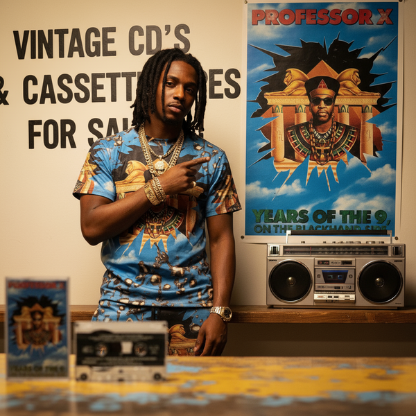 •PROFESSOR X - YEAR OF THE 9, ON THE BLACK HAND SIDE• ~1991 OG PRESSING~ (CASSETTE TAPE)