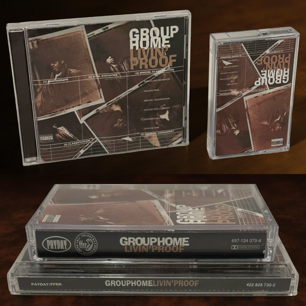 •GROUP HOME - LIVIN’ PROOF• ~1995 OG PRESSINGS~ (CD & CASSETTE TAPE) (TAPE POPPED)