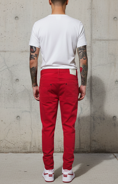 *SOUTHPOLE* (RED) ~RIPPED DENIM FOR MEN~ (34'' x 32'')