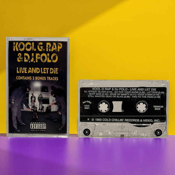 •KOOL G. RAP & D.J. POLO ~ LIVE AND LET DIE• ~1992 OG PRESSING~ (CASSETTE TAPE) (1)