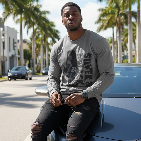 *SILVER & BLACK* ~Long Sleeve T-Shirt~ (OAKLAND RAIDERS)