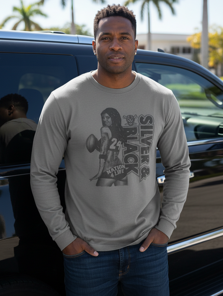 *SILVER & BLACK* ~Long Sleeve T-Shirt~ (OAKLAND RAIDERS)