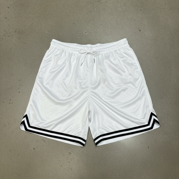 *MESH BASKETBALL SHORTS* (White) (Lined) ~Front Pockets~