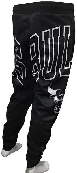 ^BULLS^ (BLACK) *CUT & SEW* LUXURY JOGGER SWEATPANTS