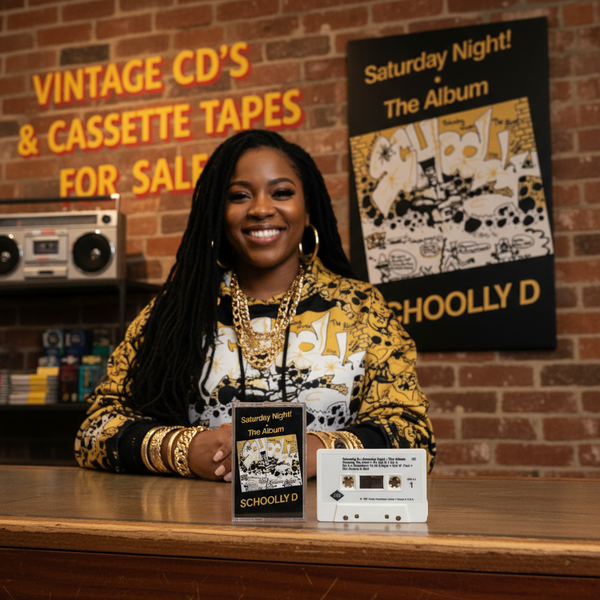•SHCHOOLLY D - SATURDAY NIGHT - THE ALBUM• ~1987 OG PRESSING~ (CASSETTE TAPE)