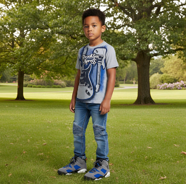 *BROOKLYN XPRESS* (GREY) T-SHIRT FOR KIDS (6T)