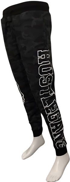 ^HUSTLE GANG^ (BLACK CAMOUFLAGE) *COLLEGIATE* KNIT SWEATPANTS