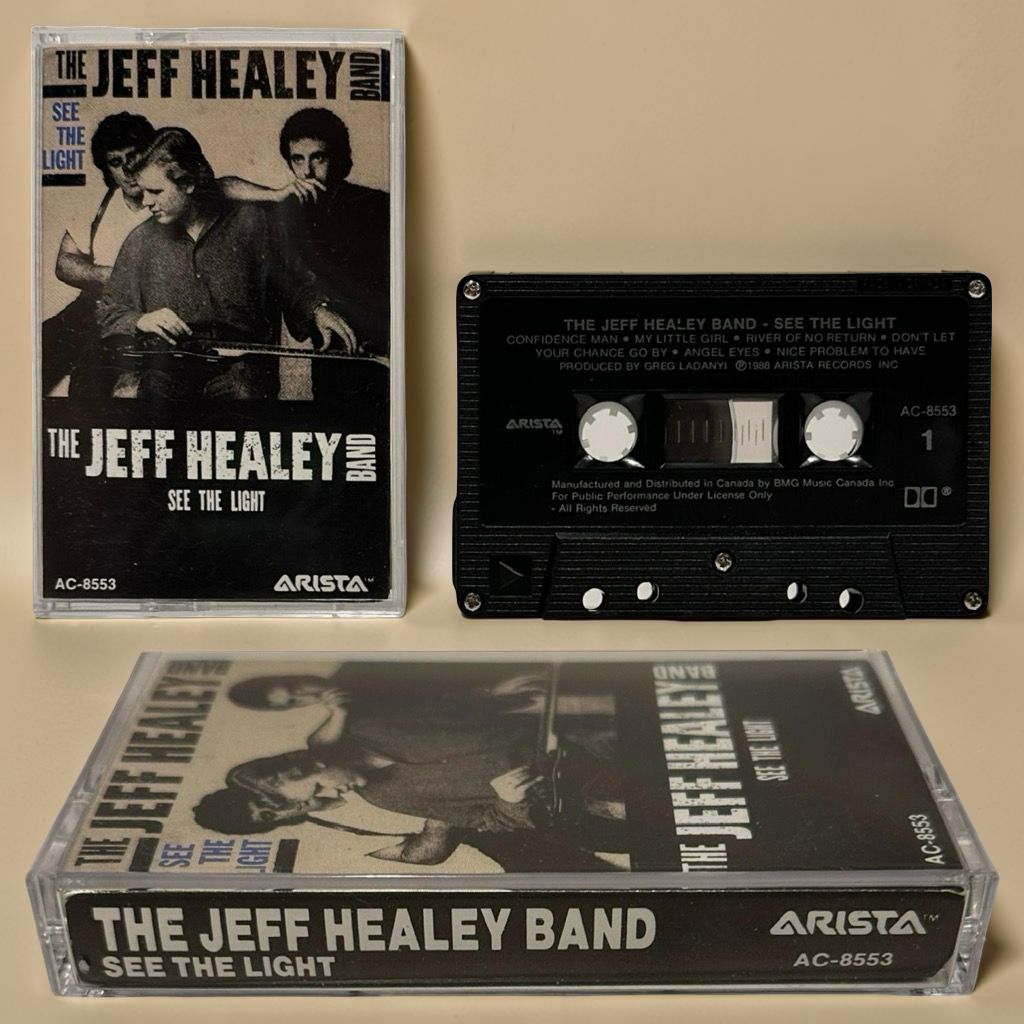 •THE JEFF HEALEY BAND ~ SEE THE LIGHT• ~1988 OG CANADIAN PRESSING~ (CASSETTE TAPE) (BLACK SHELL)