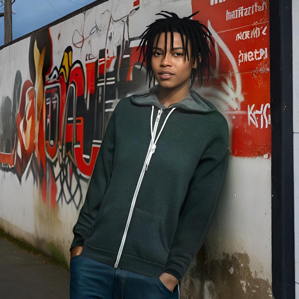 ^ZIP UP HOODIES^ (GREEN) (LIGHTWEIGHT)