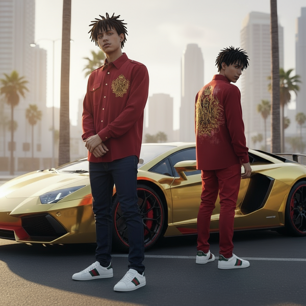 *BAREFOX* ~FANCY BUTTON UP DRESS SHIRTS~ (EMBROIDERED)