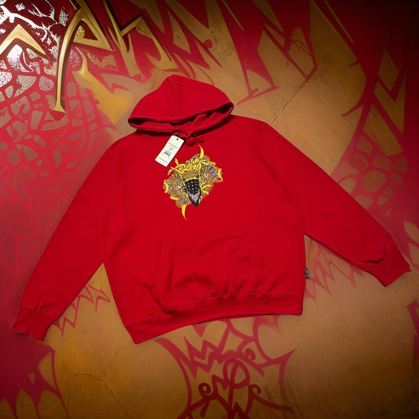 *CROOKS & CASTLES* (RED) ^MEDUSA RIBBON^ PULLOVER HOODIES FOR MEN