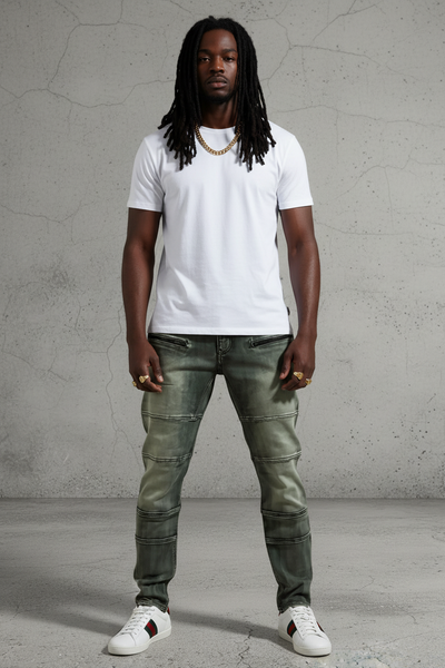 *AKADEMIKS* (GREEN) STRETCH DENIM FOR MEN (WAIST 38")