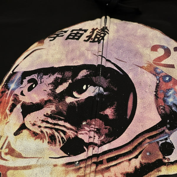 *DESIGN BY HUMANS* (BLACK) ZIP UP HOODIE (DISTRESSED LOGO STYLE)