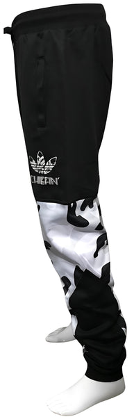 ^CHIEFIN’ ADI-FEATHER^ (WHITE CAMOUFLAGE) LUXURY JOGGER SWEAT PANTS (CUT & SEW)