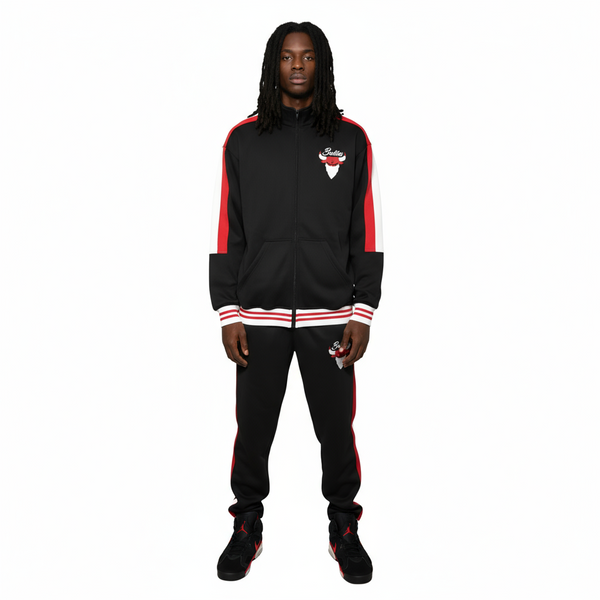 •CHI-TOWN BULLIES• LUXURY TRACK SUITS (CUT & SEW) (EMBROIDERED LOGOS)