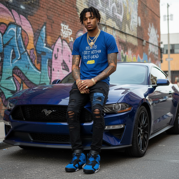 *ROCKSMITH* (BLUE) ~BUTTHEAD~ •SHORT SLEEVE T-SHIRTS•