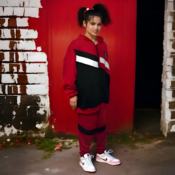 ^SEAN JOHN^ (RED-MULTI) POLYESTER HOODED ZIP UP TRACKSUITS (XB SIZED)
