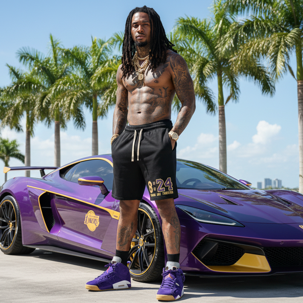 *24 MAMBA KOBE* ~Shorts summer activewear~ (Front pockets & drawstring closure)