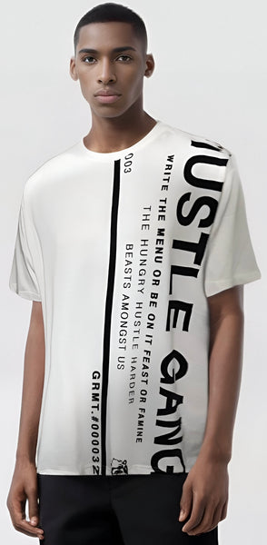 *HUSTLE GANG* (WHITE) ~FEAST OR FAMINE~ SHORT SLEEVE T-SHIRTS