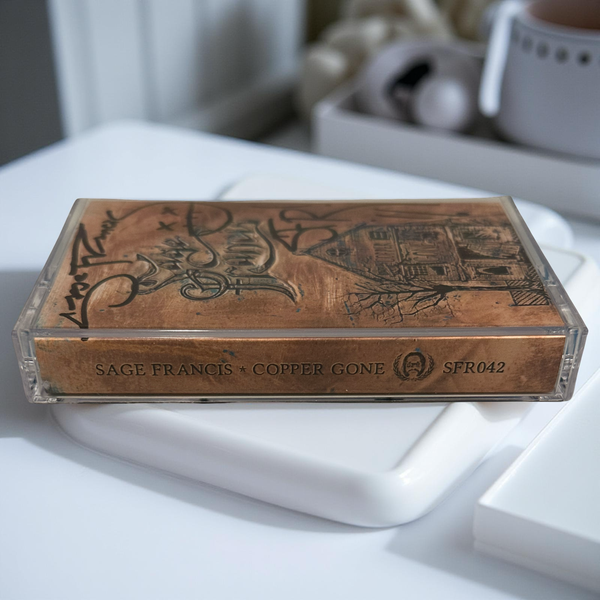 •SAGE FRANCIS - COPPER GONE• ~2014 LIMITED EDITION PRESSING~ (BLUE CASSETTE TAPE) (SIGNED BY SF)