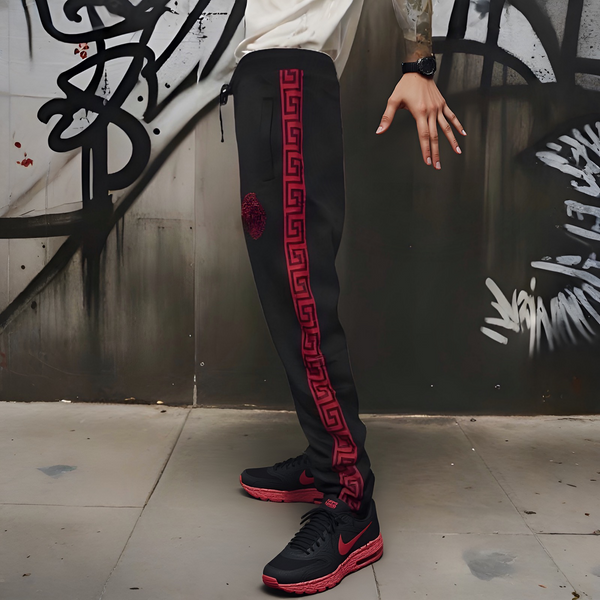 ^MEDUSA STYLE^ (RED-BLACK) JOGGER SWEATPANTS ~LUXURY~