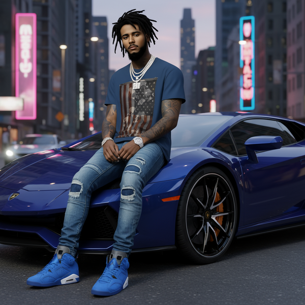 *FLYING COFFIN* (BLUE) •SHORT SLEEVE T-SHIRT•